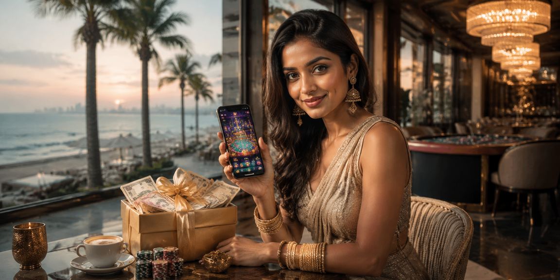 Indian player enjoying live casino on mobile device