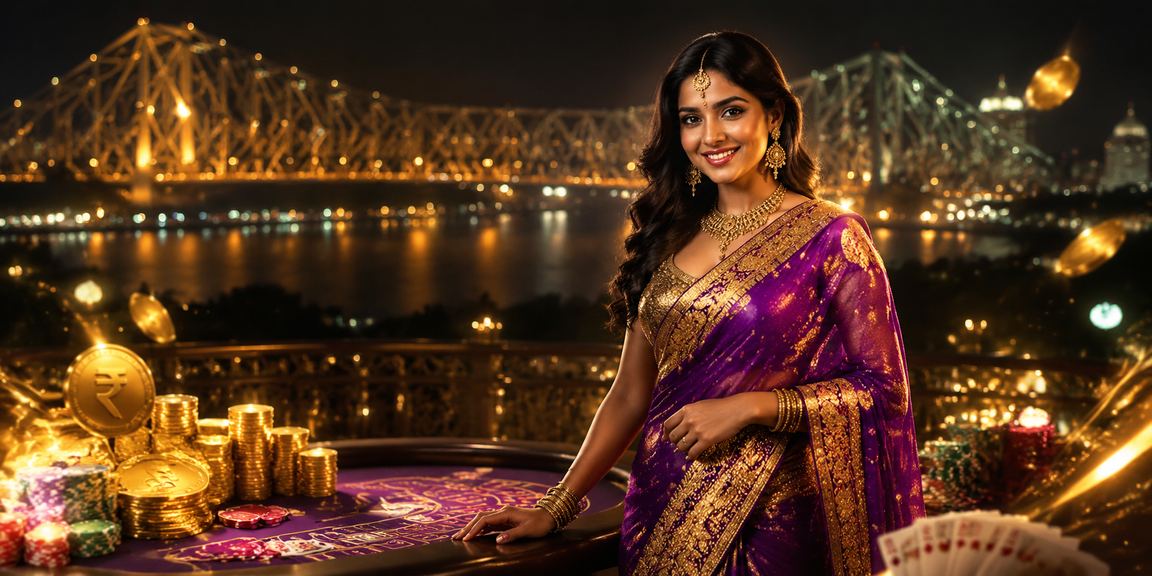 Live Baccarat game in Kolkata casino setting with Indian currency